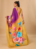 Jamani Soft Butter Crepe Silk Saree with Fancy Floral Digital Prints