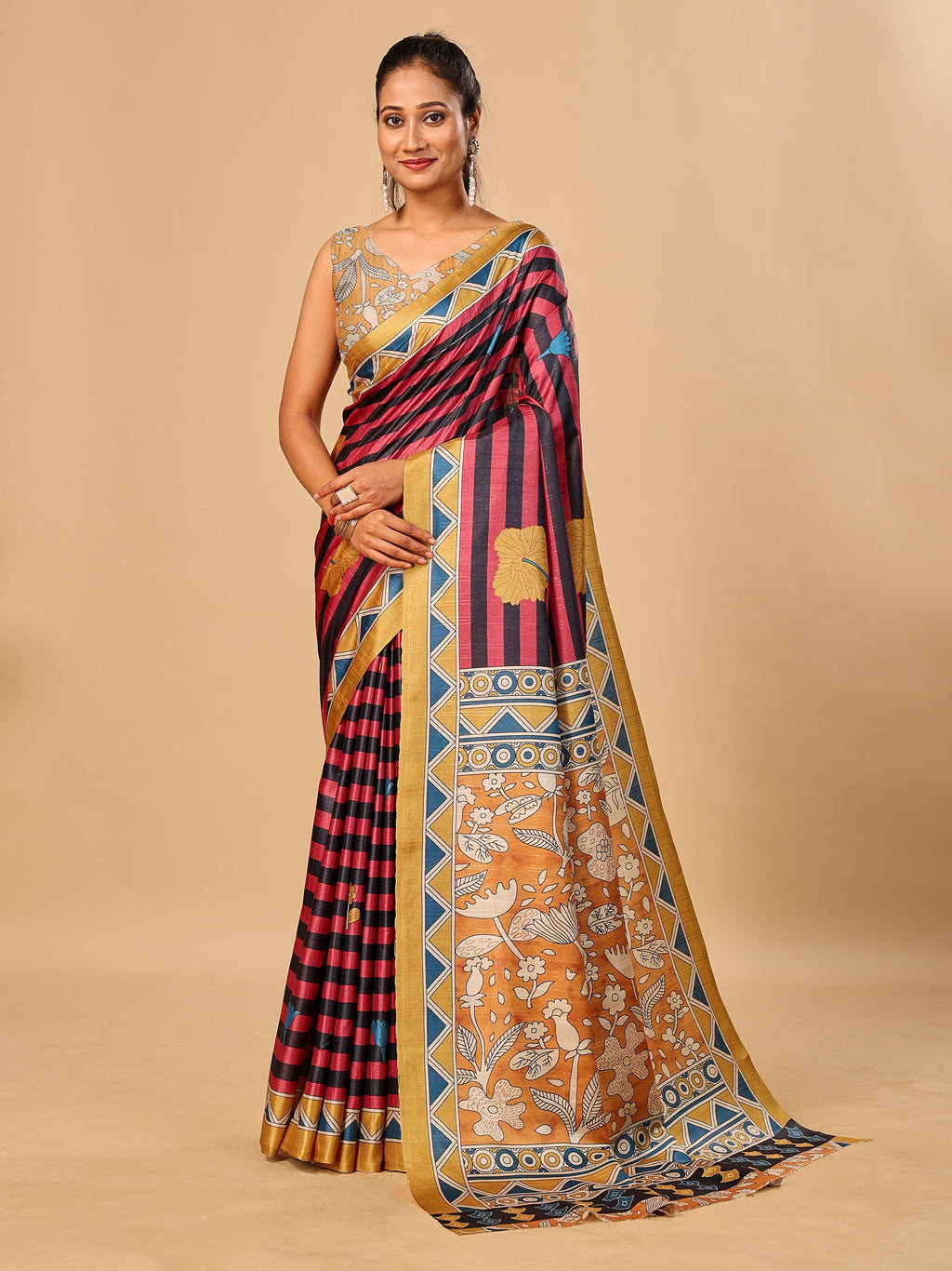 Soft Tussar Silk Saree with Digital Prints