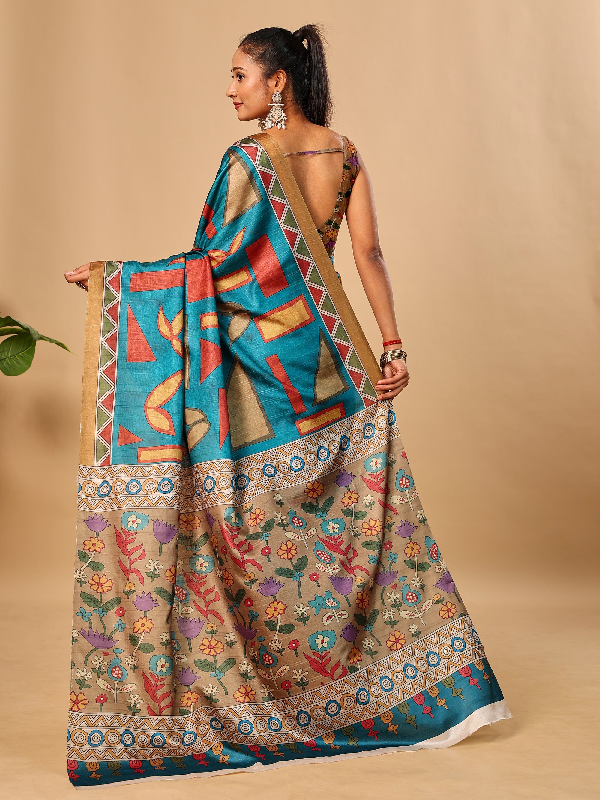 Soft Tussar Silk Saree with Digital Prints