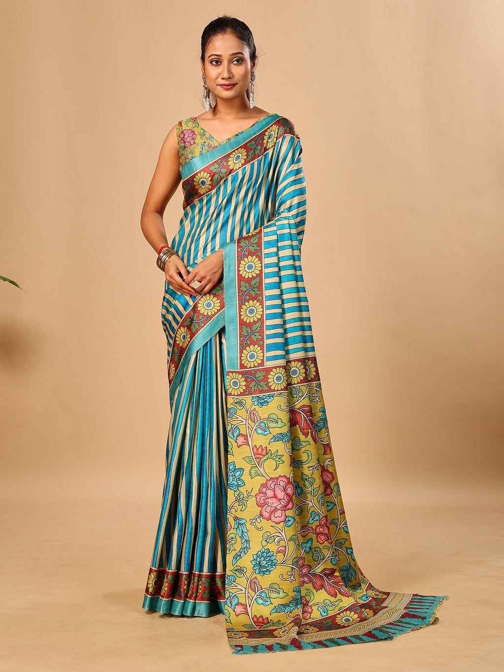 Soft Tussar Silk Saree with Digital Prints