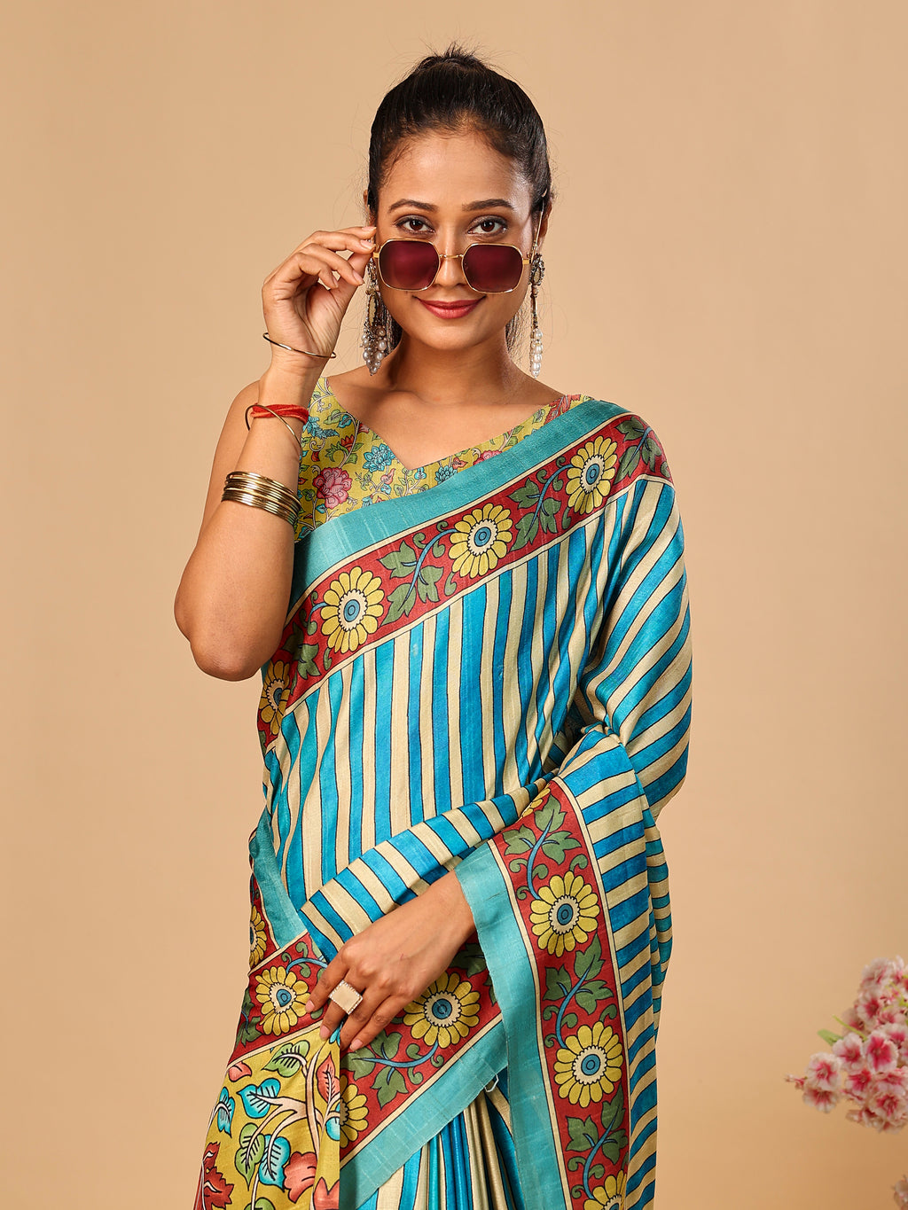 Soft Tussar Silk Saree with Digital Prints