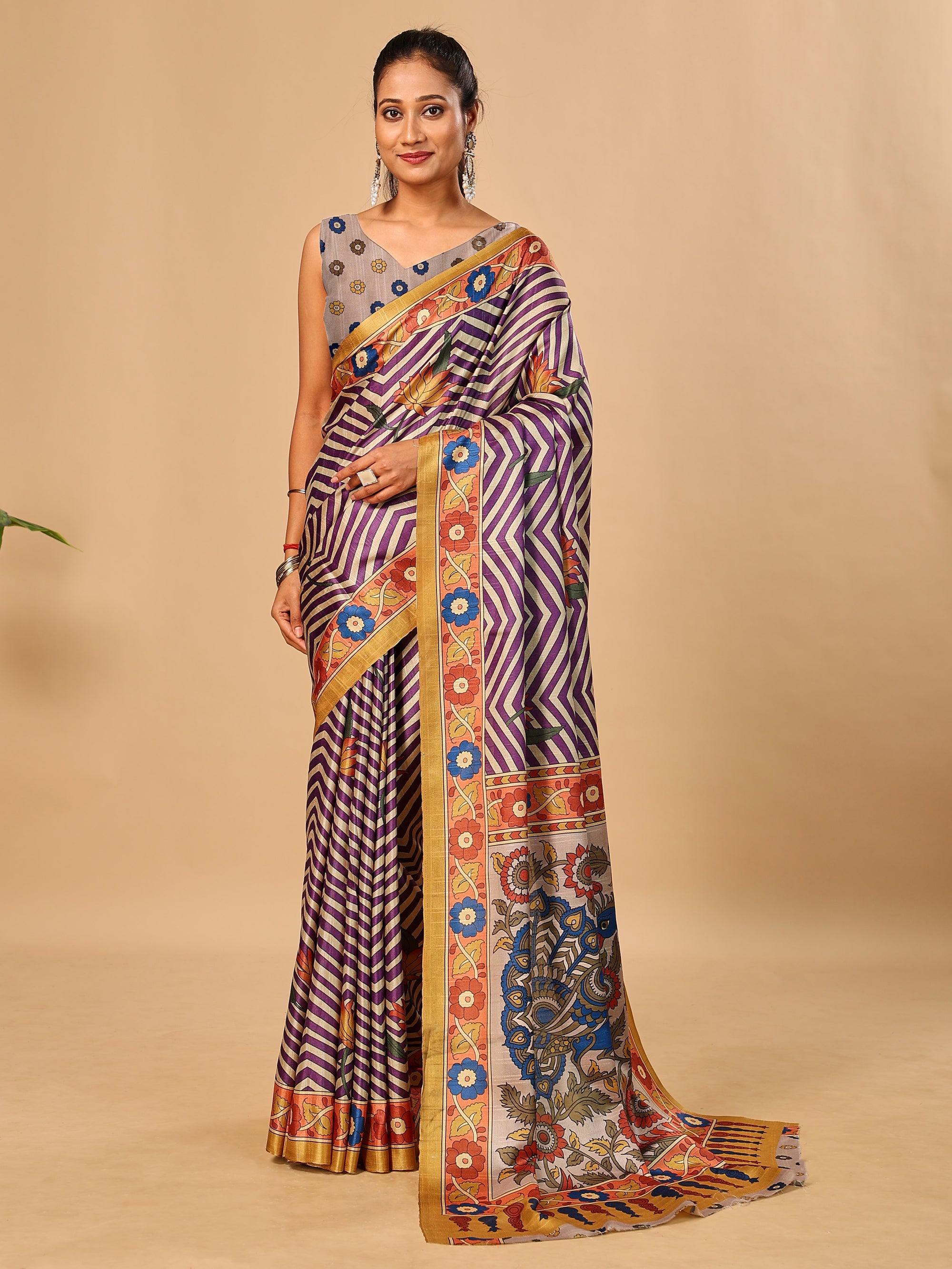 Soft Tussar Silk Saree with Digital Prints