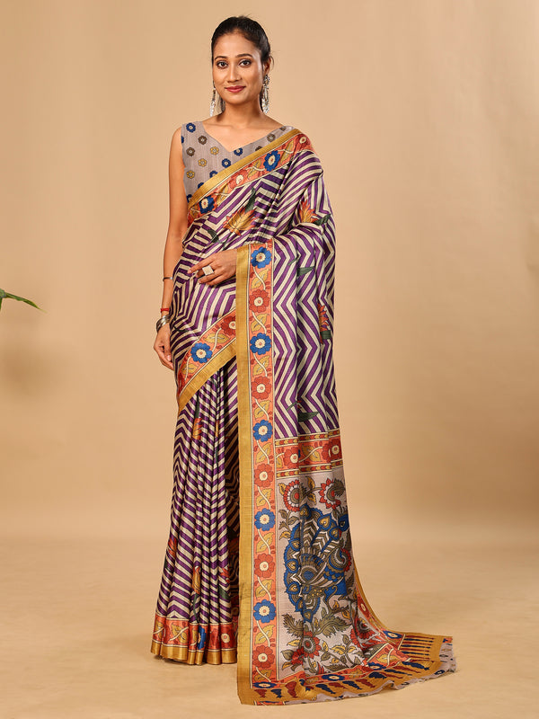 Soft Tussar Silk Saree with Digital Prints