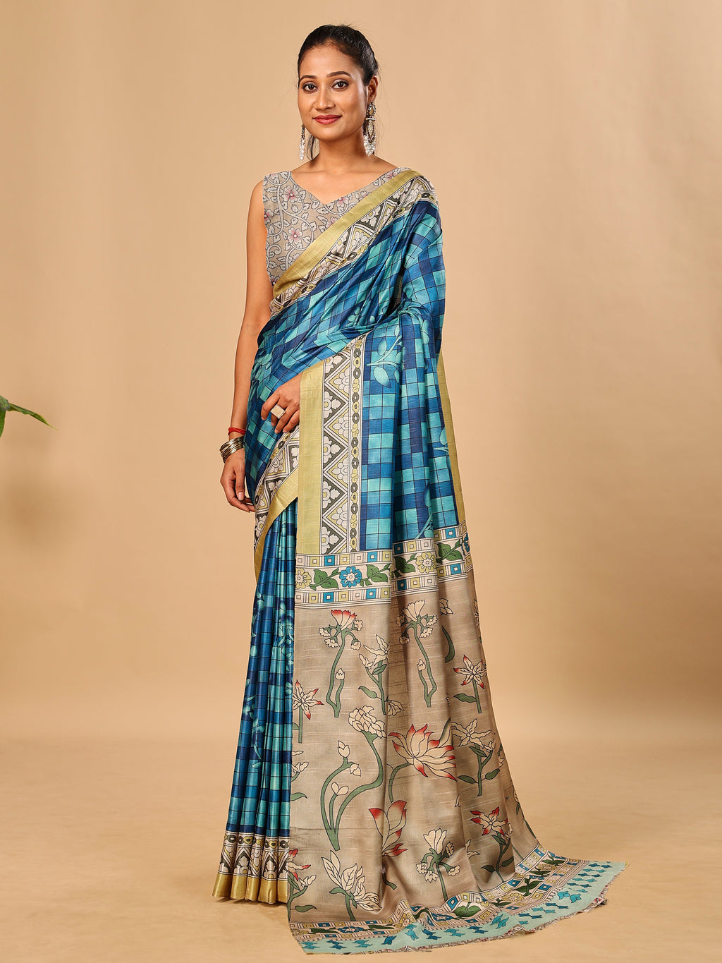 Soft Tussar Silk Saree with Digital Prints