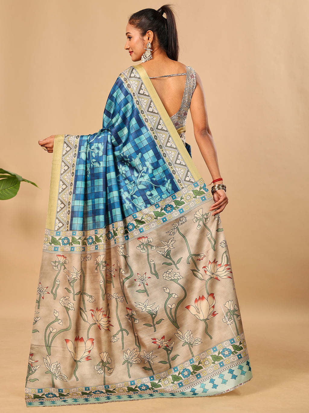 Soft Tussar Silk Saree with Digital Prints