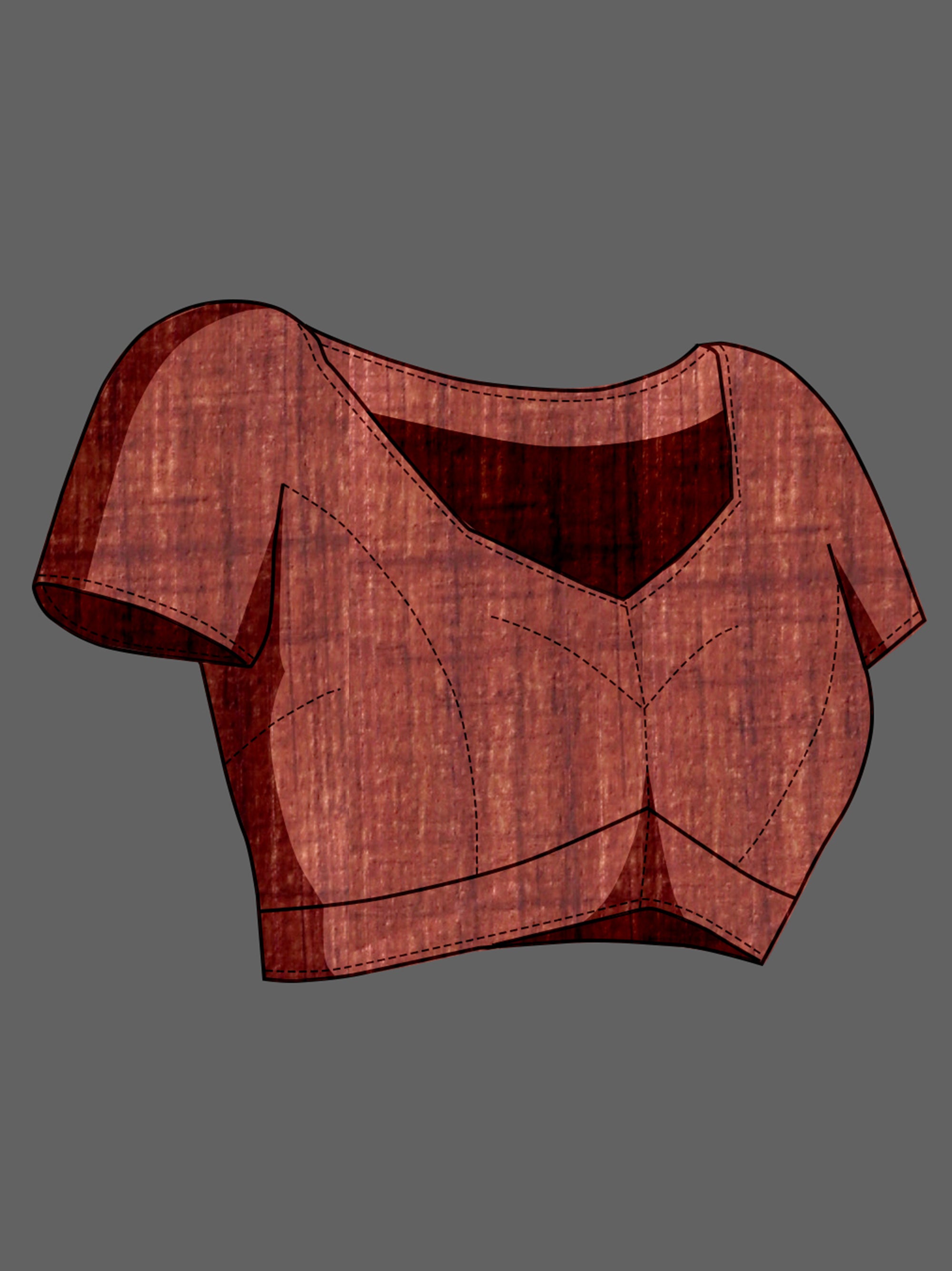 Maroon Soft Tussar Silk Kantha Stitch Printed Saree with Temple Border