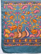 Olive Green Soft Fendy Silk Saree with Kalamkari Digital Prints