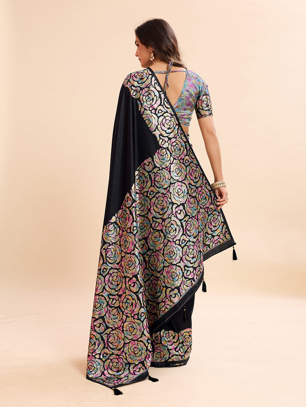 Black Soft Banarasi Silk Saree