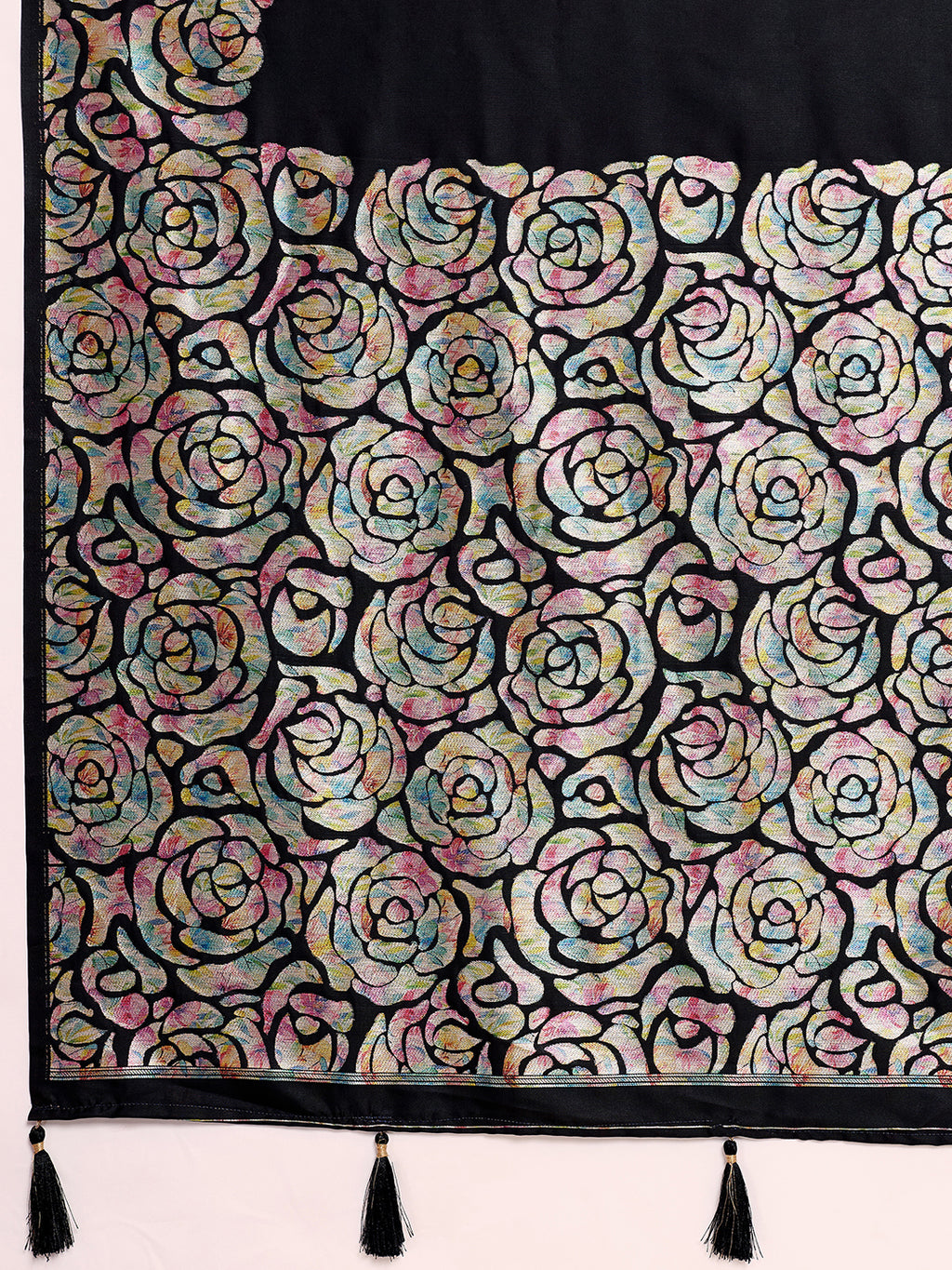 Black Soft Banarasi Silk Saree