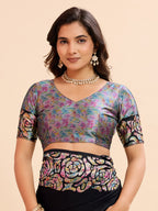 Black Soft Banarasi Silk Saree