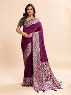 Dark Pink Soft Banarasi Silk Saree