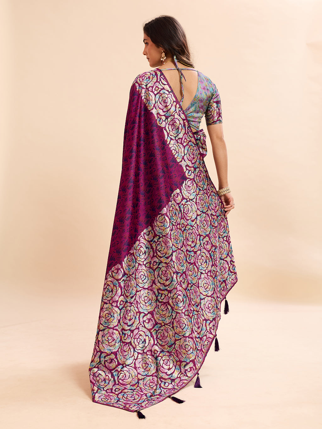 Dark Pink Soft Banarasi Silk Saree