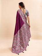 Dark Pink Soft Banarasi Silk Saree