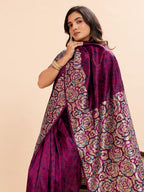 Dark Pink Soft Banarasi Silk Saree
