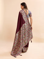 Maroon Soft Banarasi Silk Saree