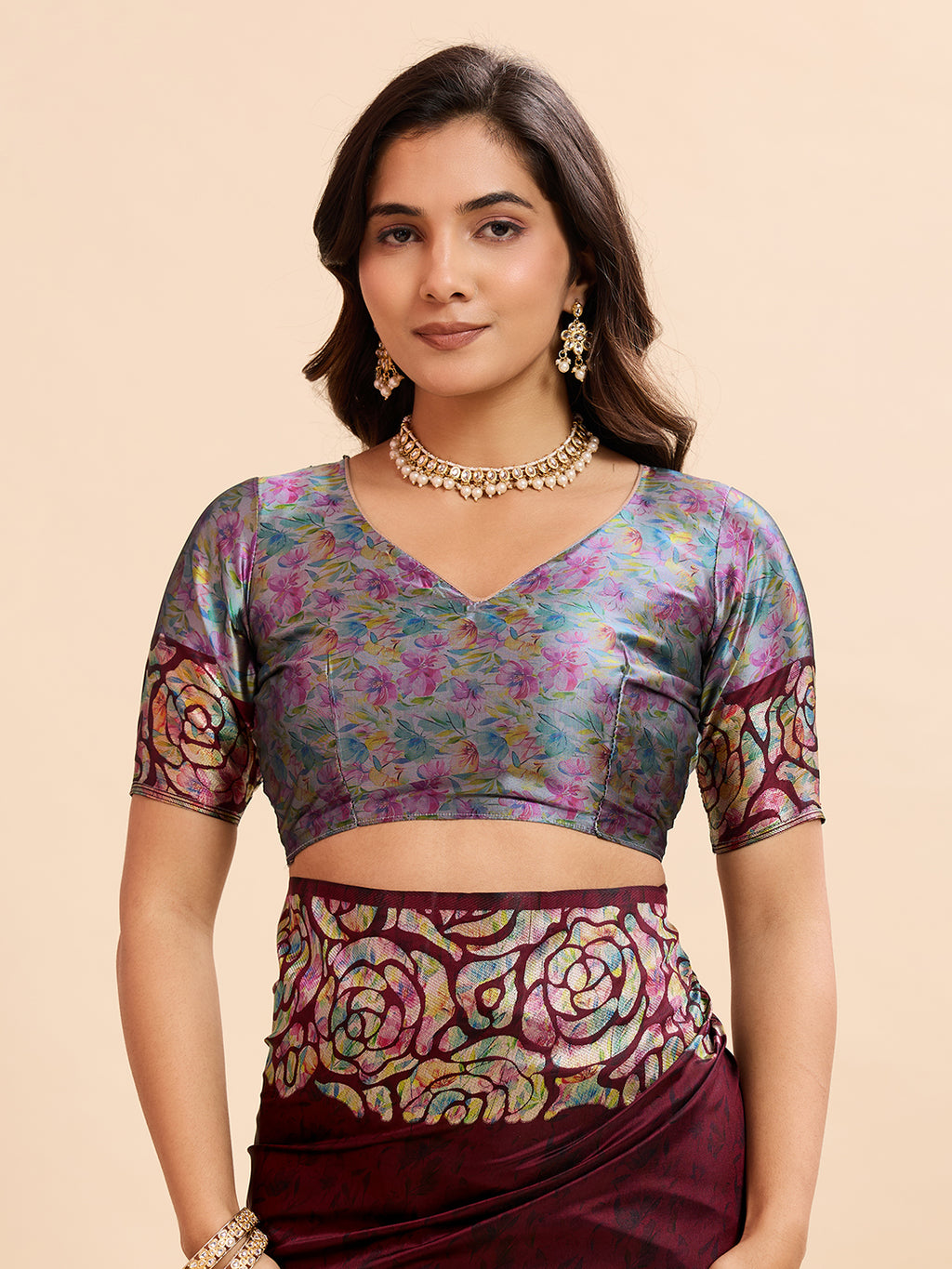 Maroon Soft Banarasi Silk Saree