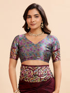 Maroon Soft Banarasi Silk Saree