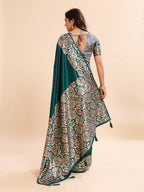 Teal Blue Soft Banarasi Silk Saree