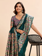 Teal Blue Soft Banarasi Silk Saree