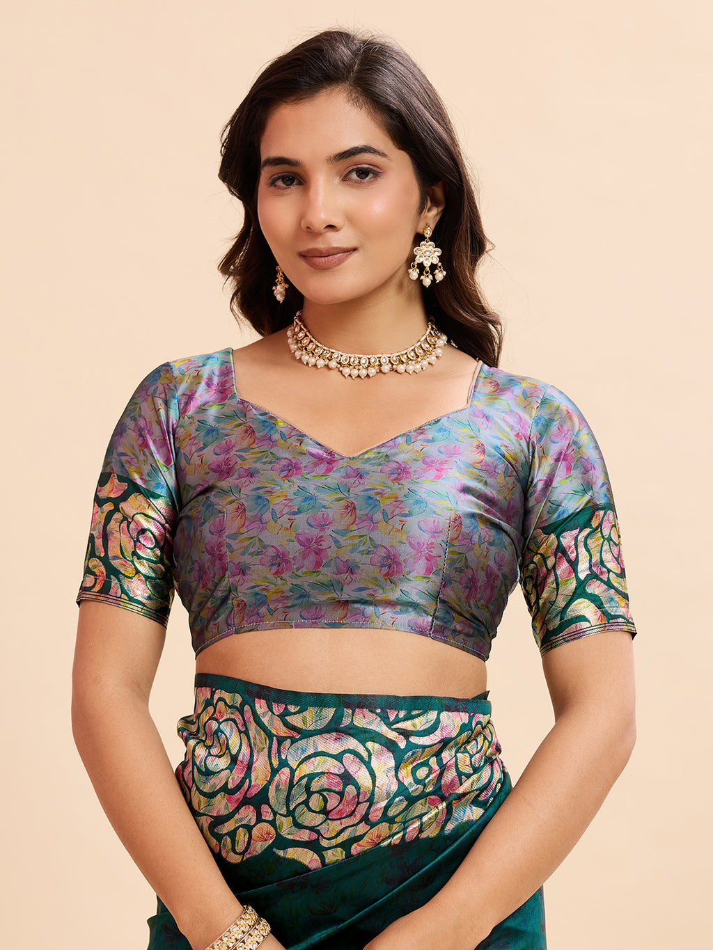 Teal Blue Soft Banarasi Silk Saree