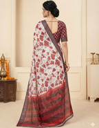 Soft Linen Cotton Saree with Digital Prints
