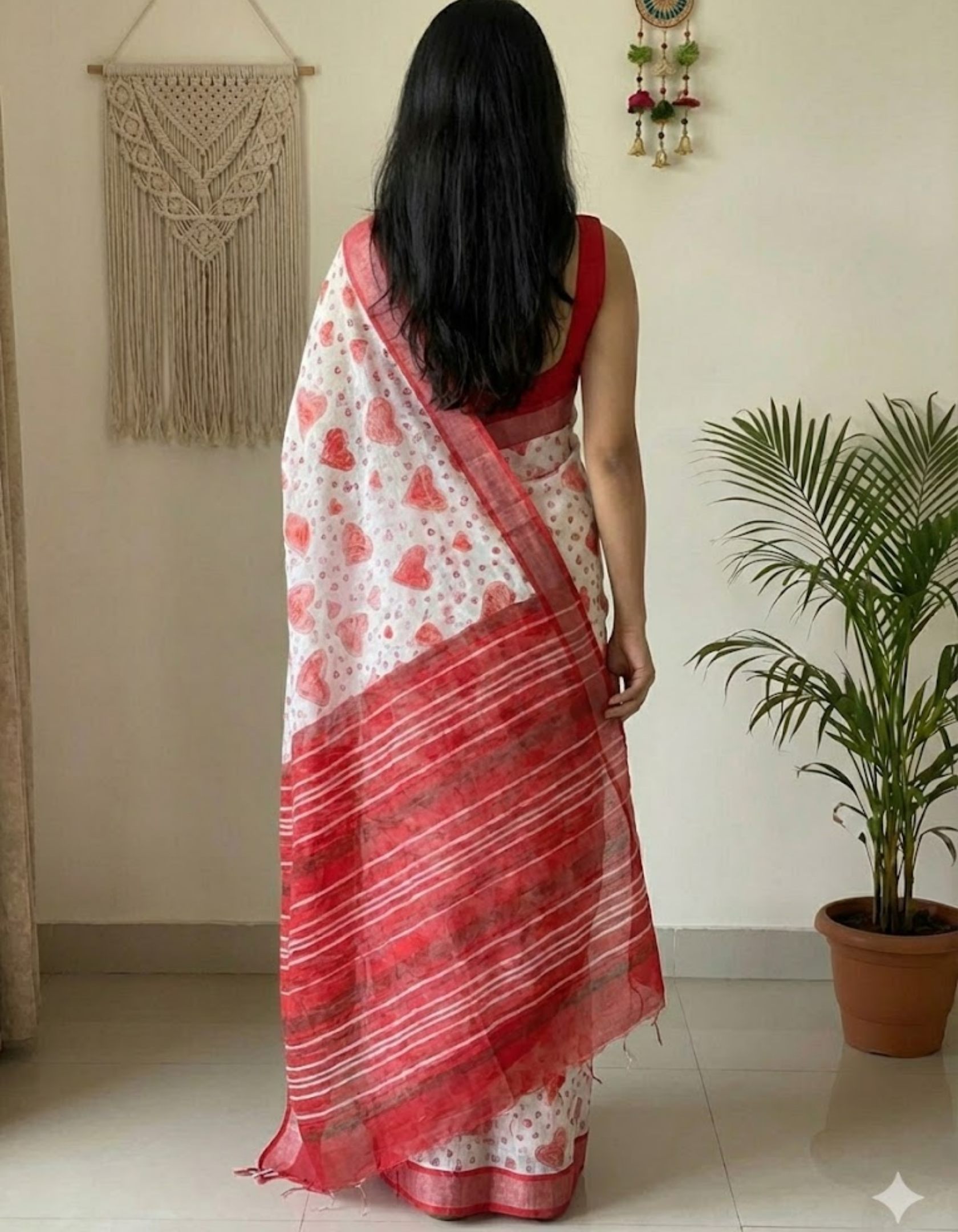 Soft Linen Cotton Saree with Digital Prints