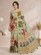 Varnika Cotton Blend Saree – Green 5