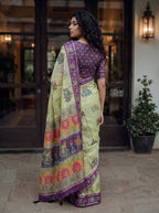 Rajvansh Kota Doriya Saree – Sage Green