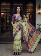 Rajvansh Kota Doriya Saree – Sage Green