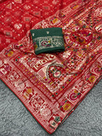 Subh Vivah Red Pure Viscose Muslin Silk Saree