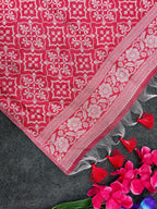 Soft Muga Silk Saree with Red & White Resham Weave Rich Pallu and Elephant Weave Border
