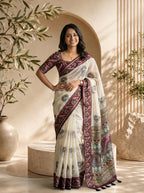 Mayuri Soft Kota Doriya Saree - Cream