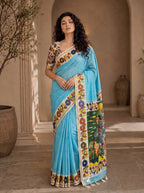 Vedyana Cotton Blend Saree – Kalamkari Digital Print