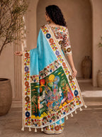 Vedyana Cotton Blend Saree – Kalamkari Digital Print