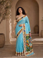Vedyana Cotton Blend Saree – Kalamkari Digital Print