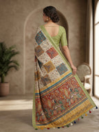 Varnika Cotton Blend Saree – Green 4