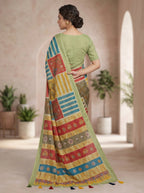 Varnika Cotton Blend Saree – Green 6
