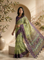 Mayuri Soft Kota Doriya Saree - Green