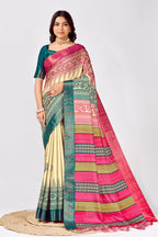 Soft Tussar Silk Saree with Traditional Prints