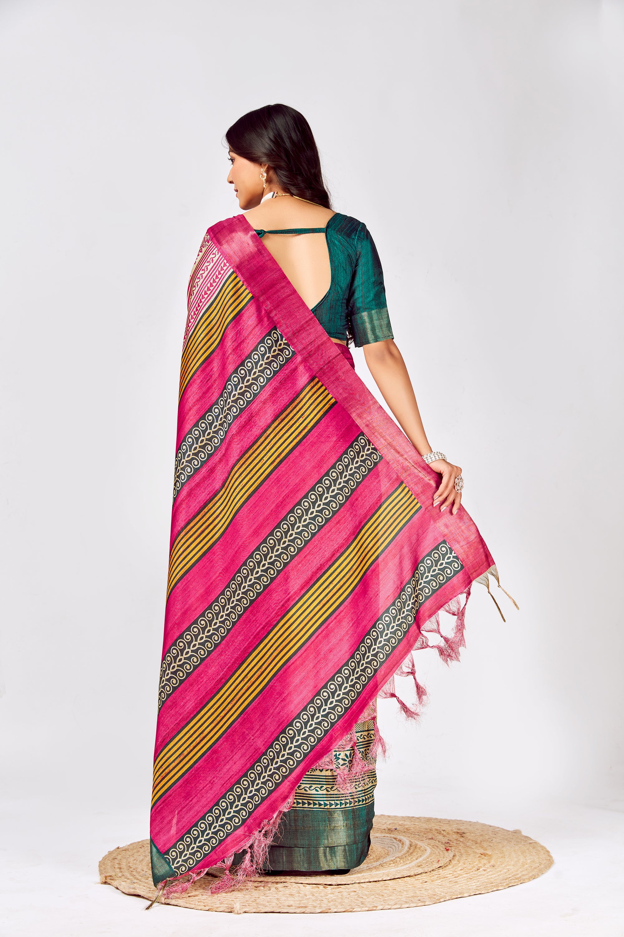 Soft Tussar Silk Saree with Traditional Prints