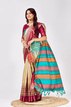 Soft Tussar Silk Saree with Traditional Prints
