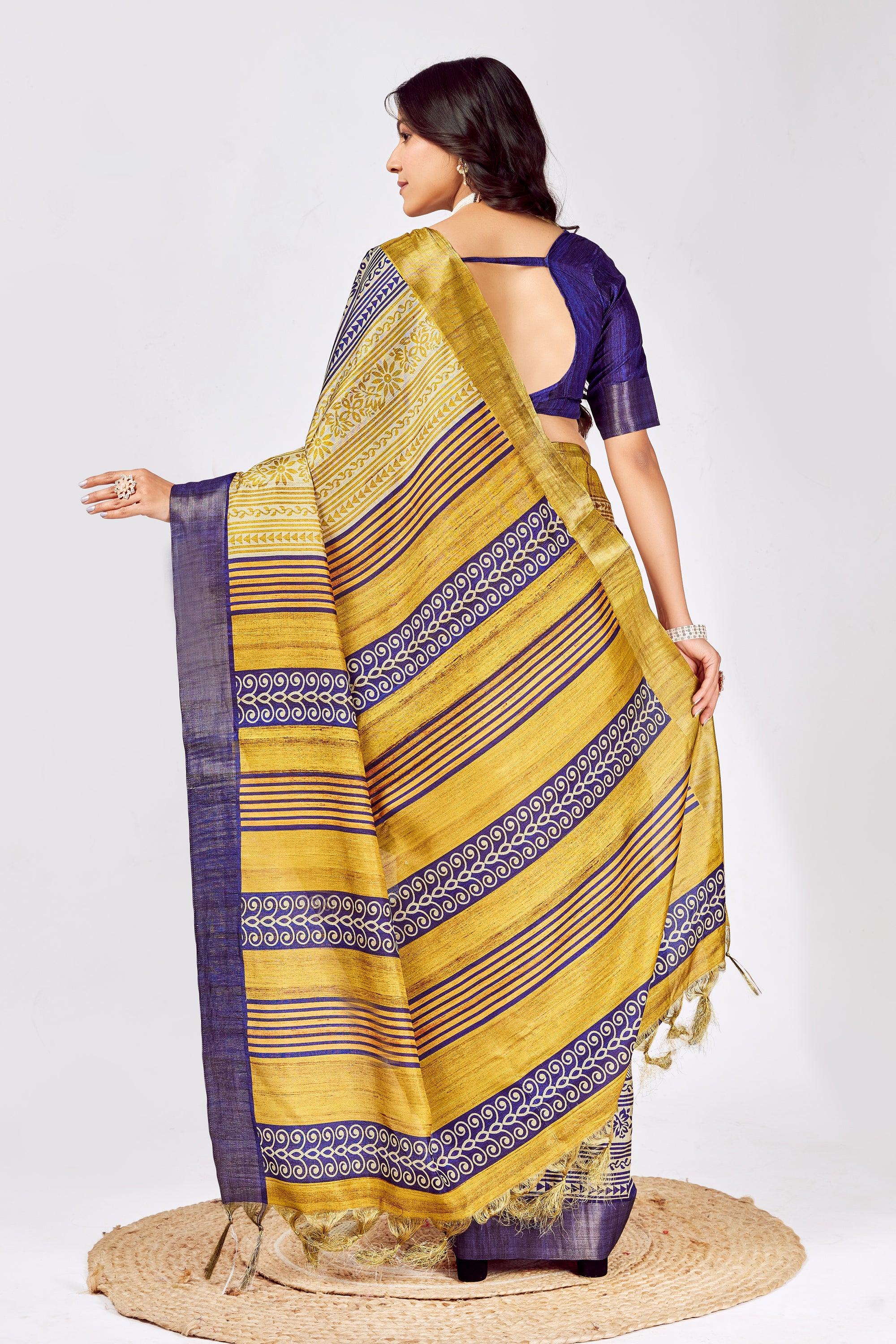 Soft Tussar Silk Saree with Traditional Prints
