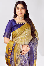 Soft Tussar Silk Saree with Traditional Prints