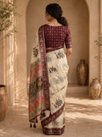 Rajvansh Kota Doriya Saree – Ivory