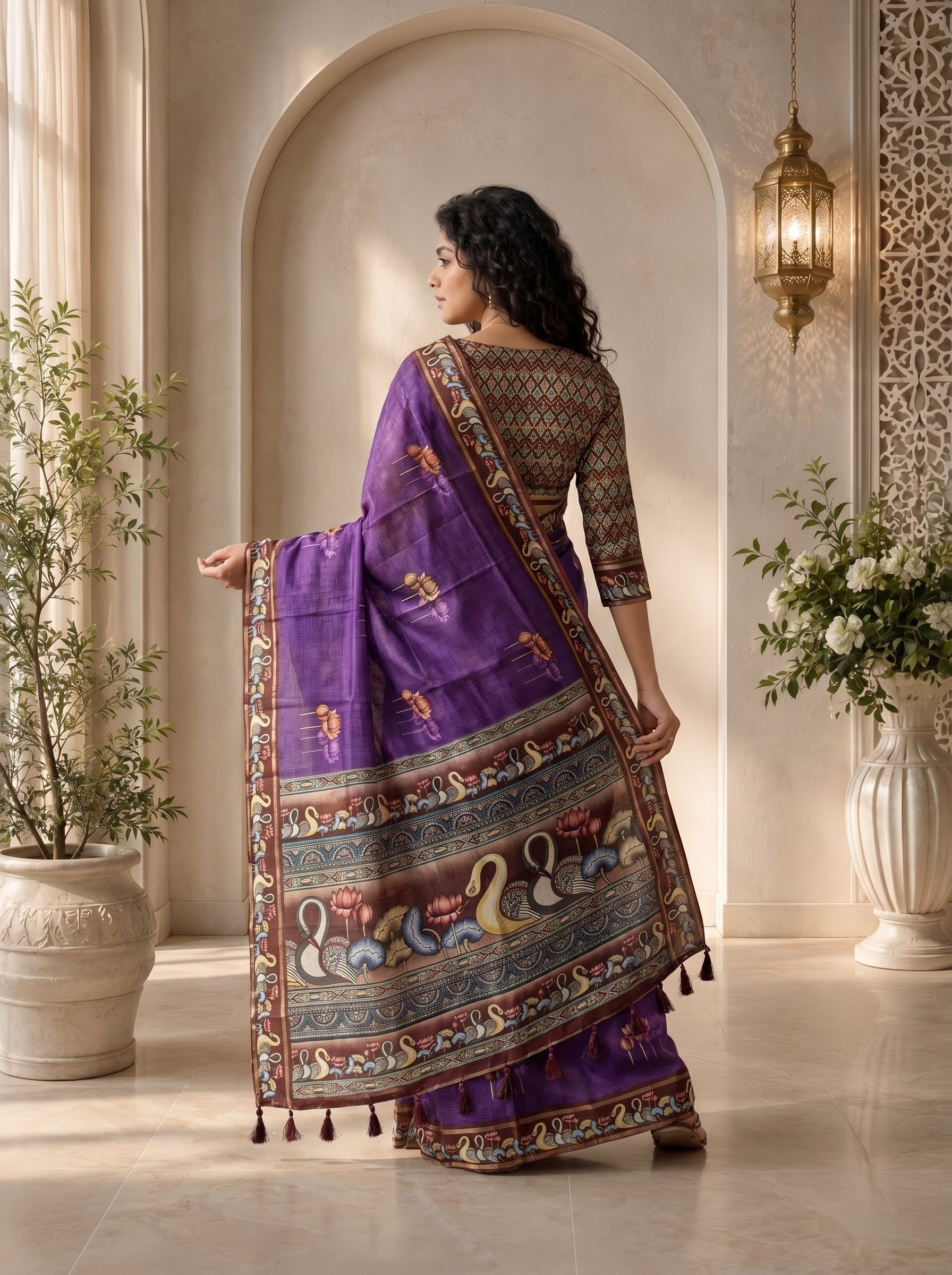 Vihara Kota Doriya Saree – Royal Purple