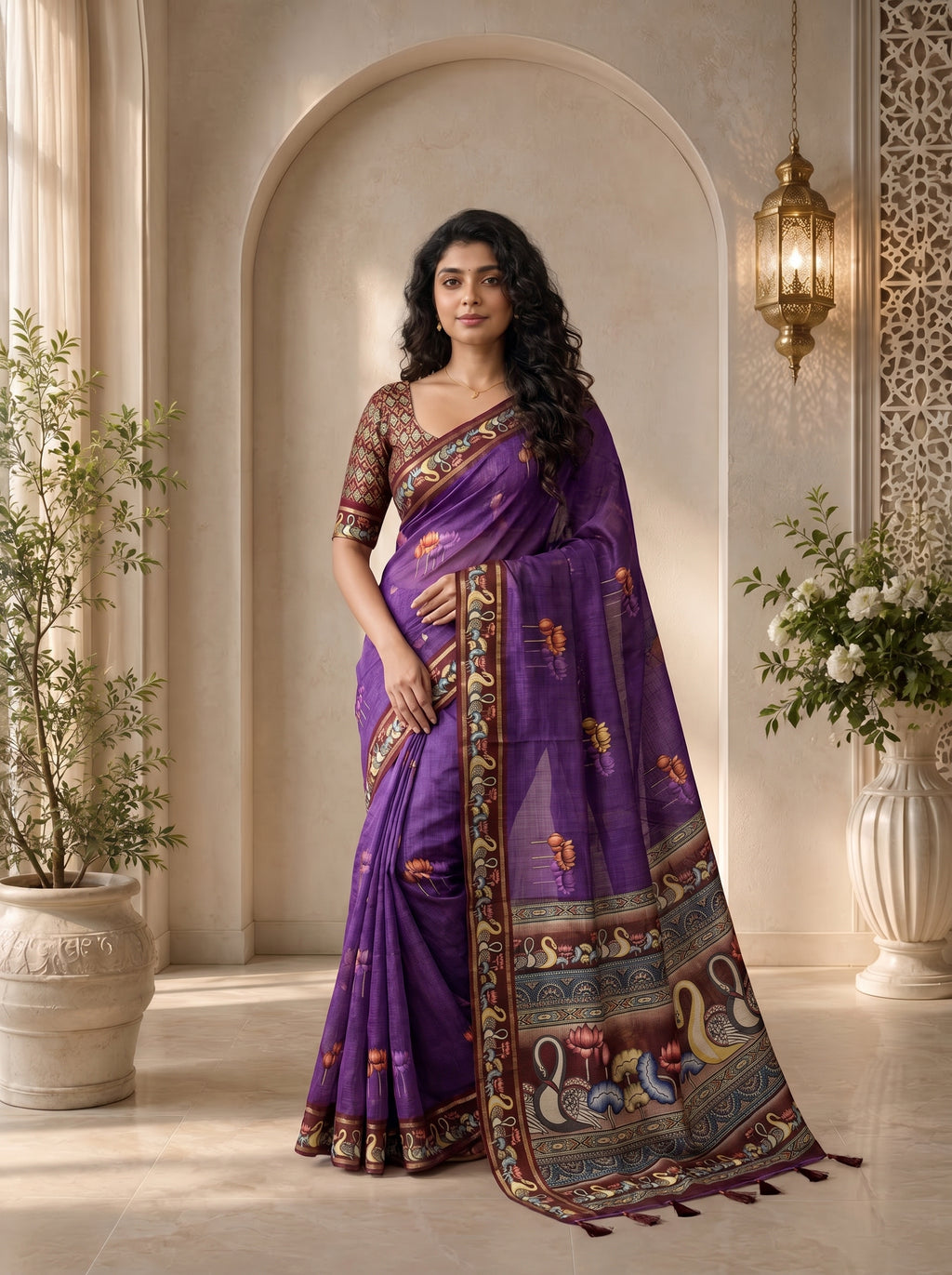 Vihara Kota Doriya Saree – Royal Purple