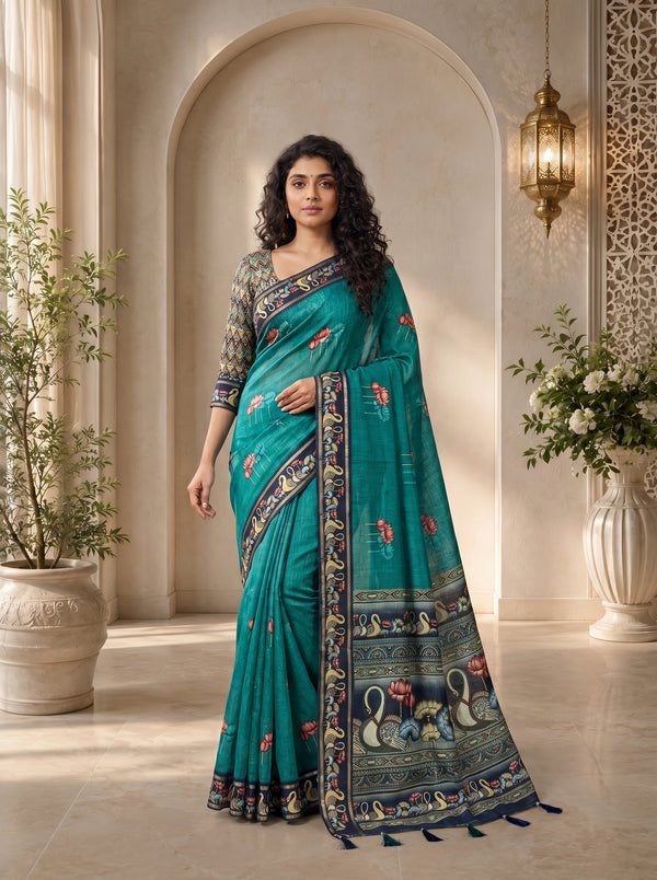 Vihara Kota Doriya Saree – Rama Blue