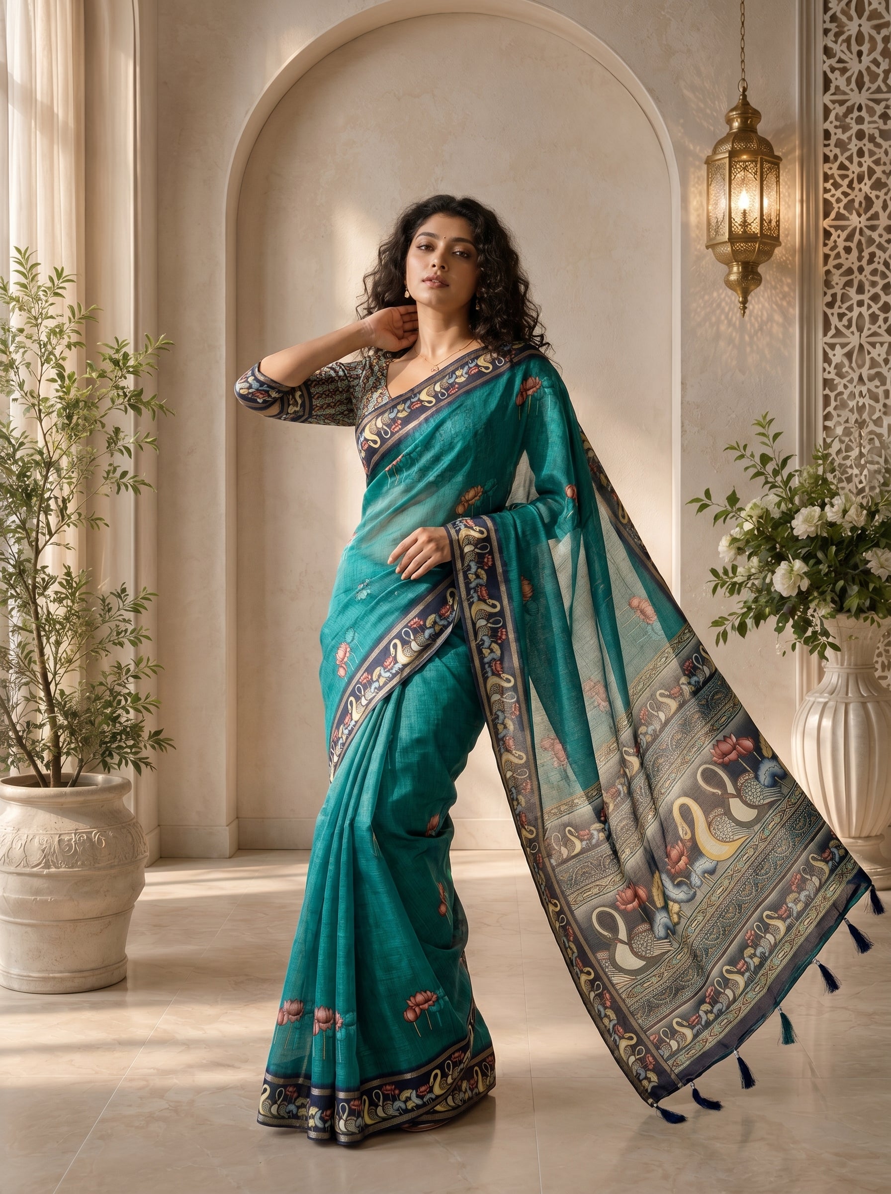 Vihara Kota Doriya Saree – Rama Blue