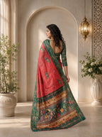 Abeer Kota Doriya Saree – Coral Rose