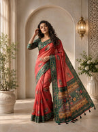 Abeer Kota Doriya Saree – Coral Rose